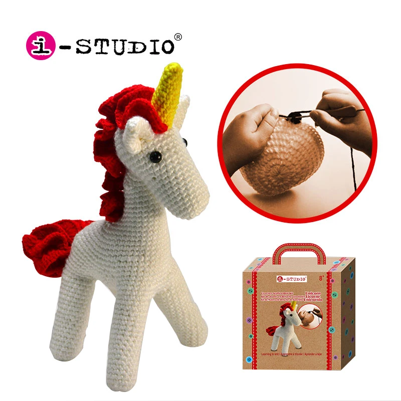 Istudio New Children toy crochet doll  kit diy handmade crochet dolls handicraft toy