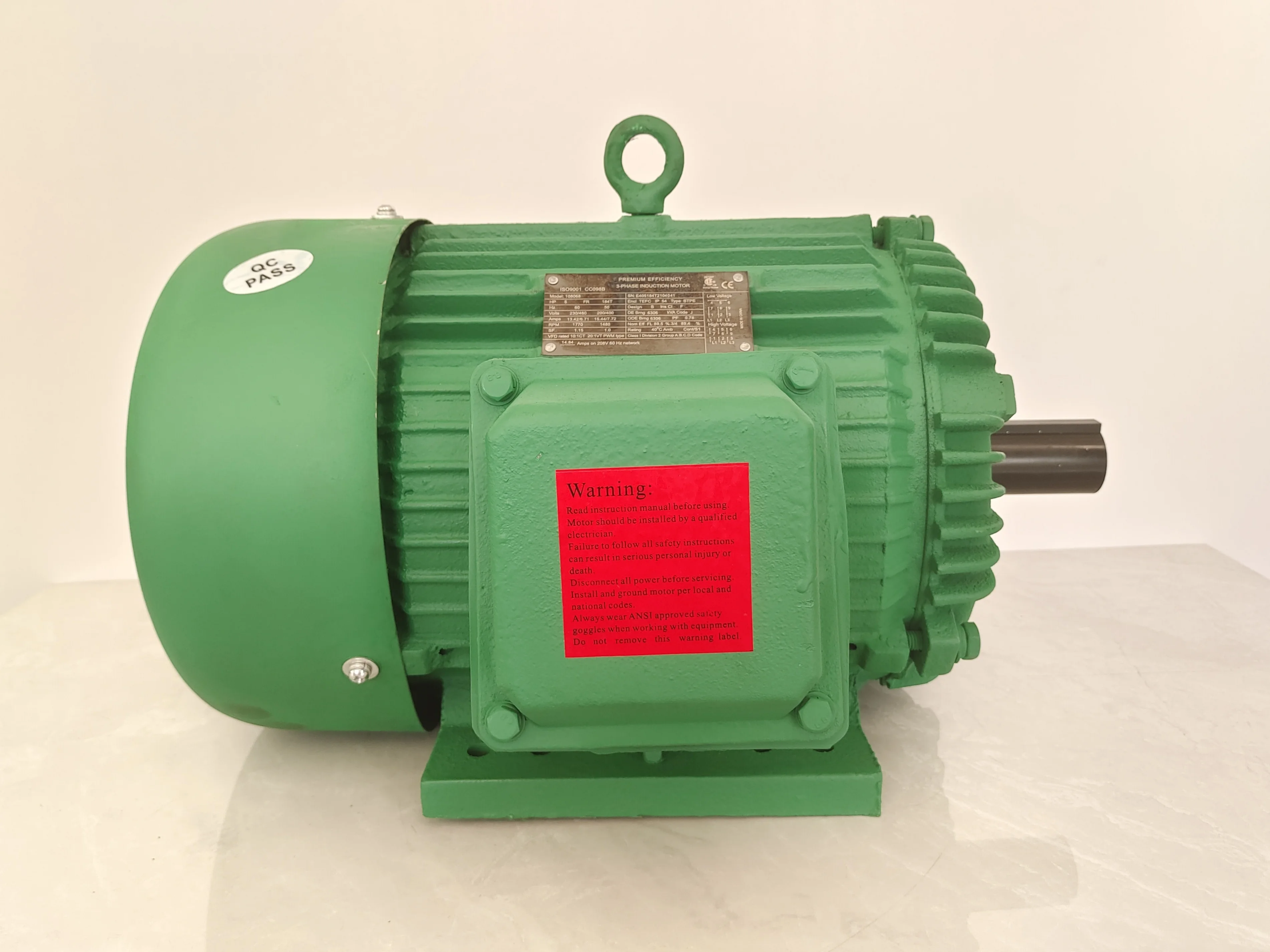 NEMA TEFC 4 pole 25 hp three phase induction electric motor