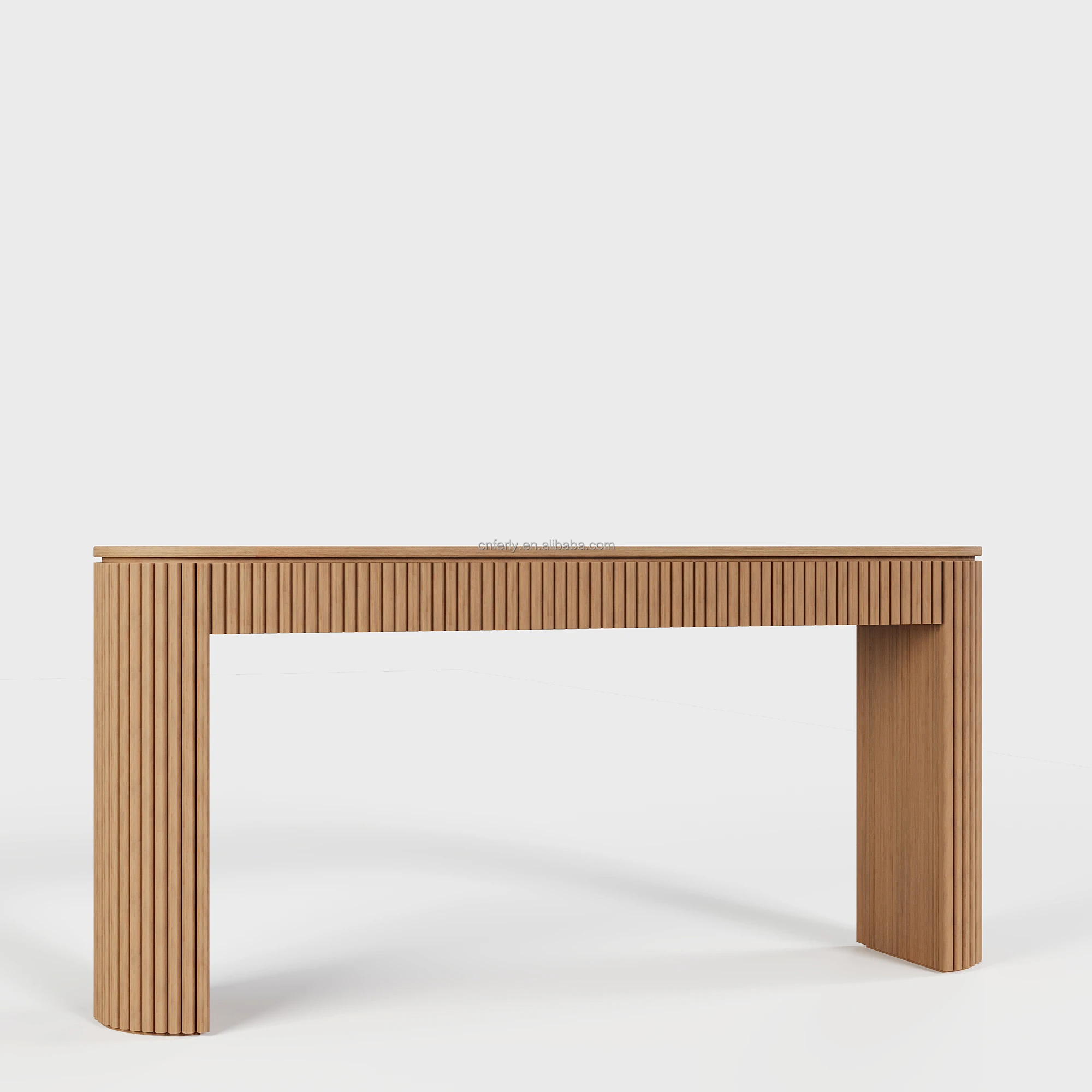 FERLY Custom Solid Wood Entrance Table Modern Luxury Carved Design for Home Office Hot Sale Console Table