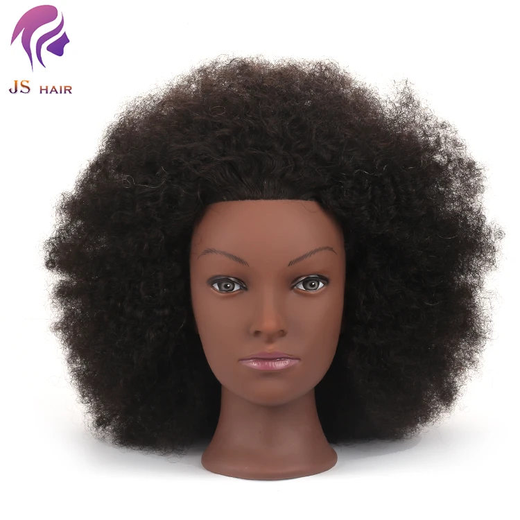 African American Female Mannequin Head,20 inches Afro Hair Mannequin Training Manikin Hair