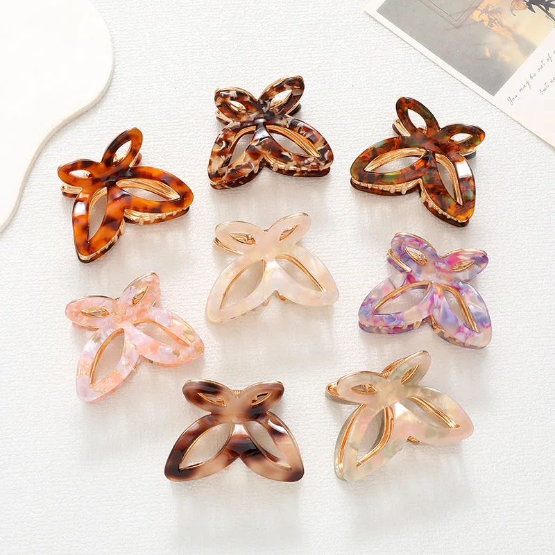 New Autumn and Winter Butterfly Cellulose Acetate And Metal Hair Claw Clip Custom Female Shark Clip Niche High-Grade Grab Clip