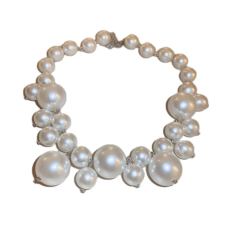 Wholesale Irregular Long Pearl French Luxury Temperament Sweater Chain Niche Simple Senior Bead Peal Necklaces For Female