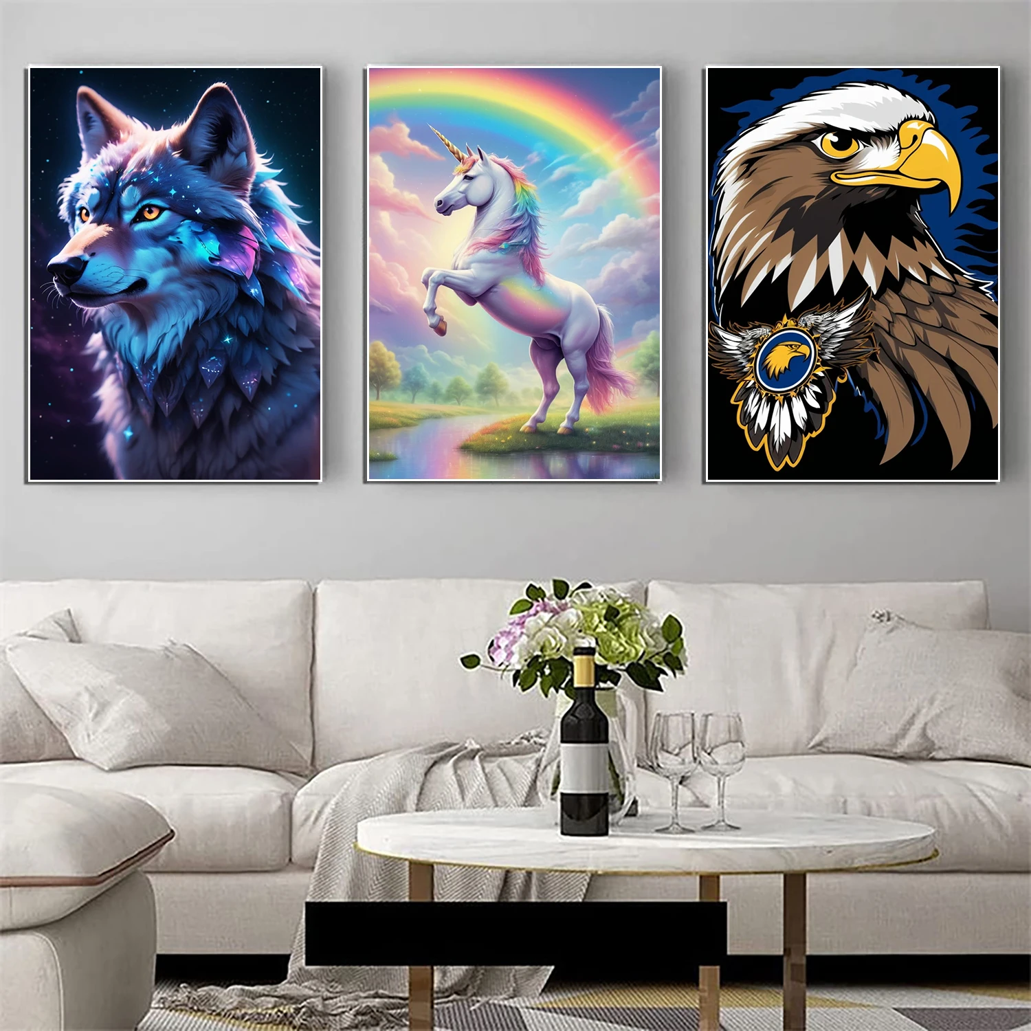 Gem Painting Accessories Tools Kits For Rainbows And Unicorns Diamond Art Painting DIY Full Drill Round 5D Diamond Painting Kit