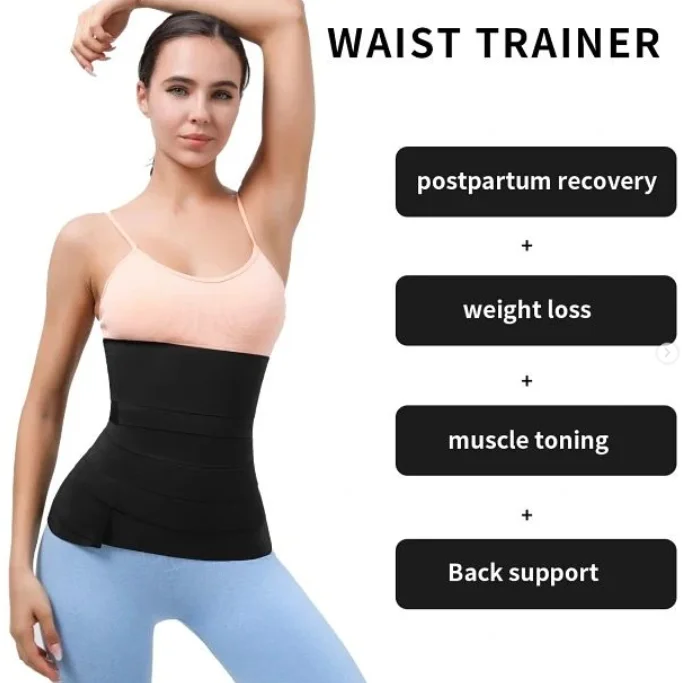 2022 Wrap Waist Trainer Sweat Belly Band fitness belly lose weight Waist Trainer Trimmer Belt