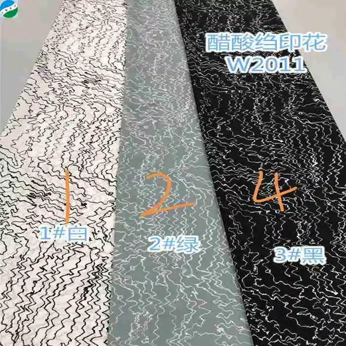 polyester woven fabric acetate crepe print 100% inspection stock lot goods