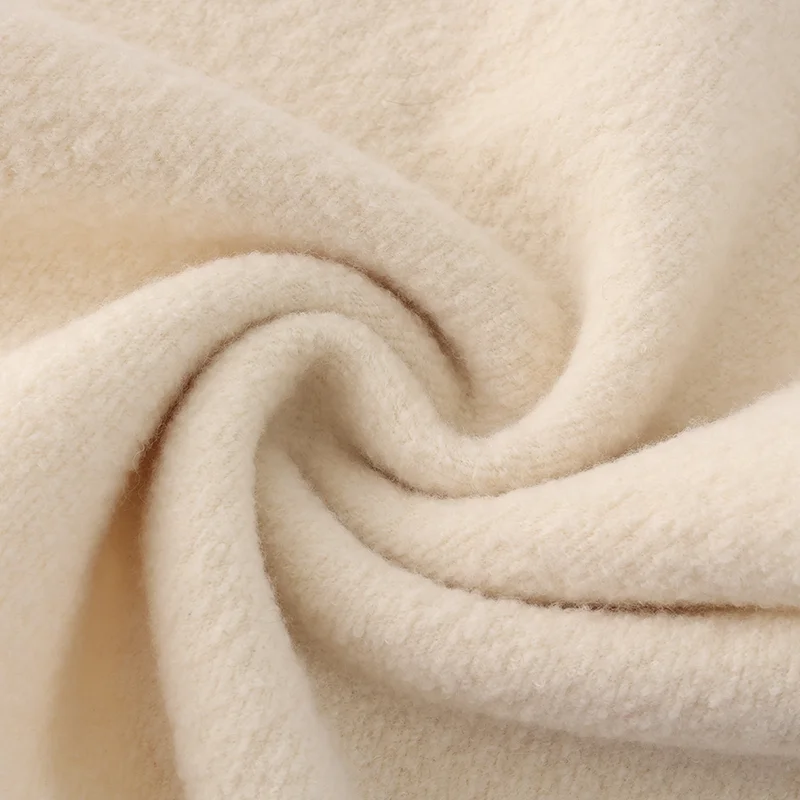 Wholesale knitted single faced woolen fabric heavy 560 g/m overcoat 100%wool fabric