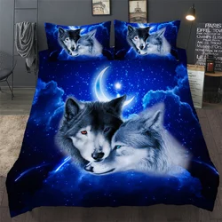 3D Duvet Quilt Cover Set Wolf Animal Print Bedding Set Single Double Twin Full Queen King Size Bed Linen For Children Kid Adults
