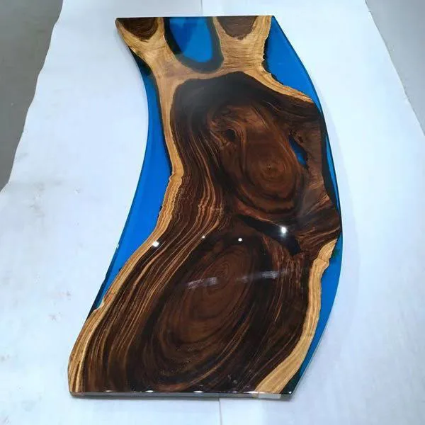 Beauty Blue Ocean Solid Walnut Wood Slab River Dining Epoxy Resin Table