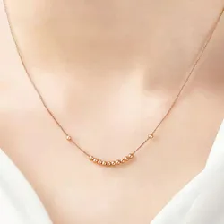 Wholesale Products Ladies Pure Gold Beaded Necklace Real Gold Jewelry 18k with Certificate