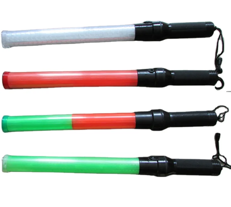 factory price Portable traffic Stick wand flashlight Red green blue Traffic Baton plastic
