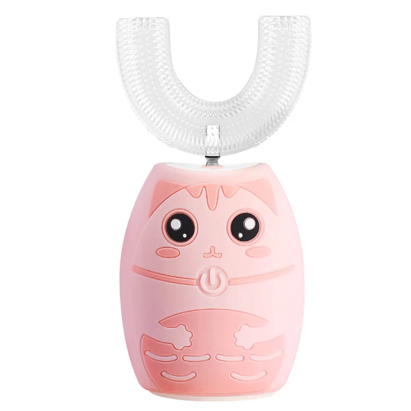 
Личная гигиена 360 градусов автоматический силиконовая дорожная футболки Sonic Kids Электрический отбеливание U формы зубной щетки 