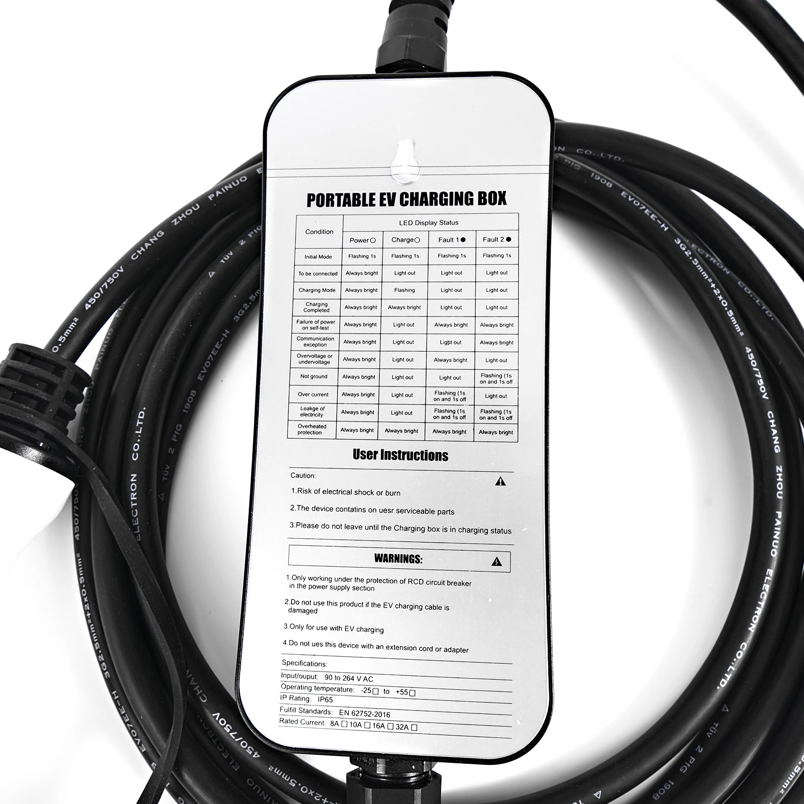 Charging Cable Type 2  Phase 22kw Mode 2 Iec 62196 To Cee Plug With 5 Meters Cable