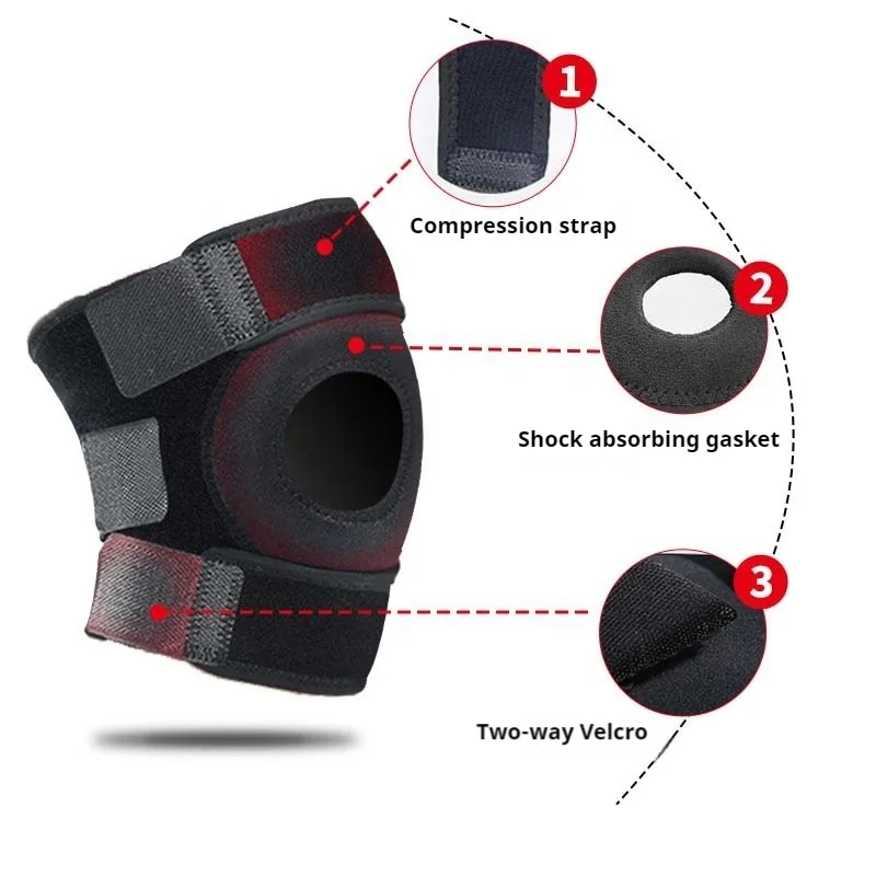 Free Size Sports Knee Pad Compression Knee Brace With Side Stabilizers