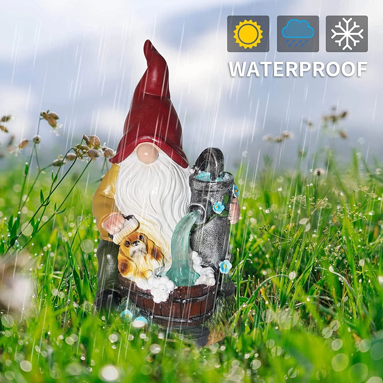 Solar resin ornaments factory manufactures various resin accessories craft garden dwarf statues