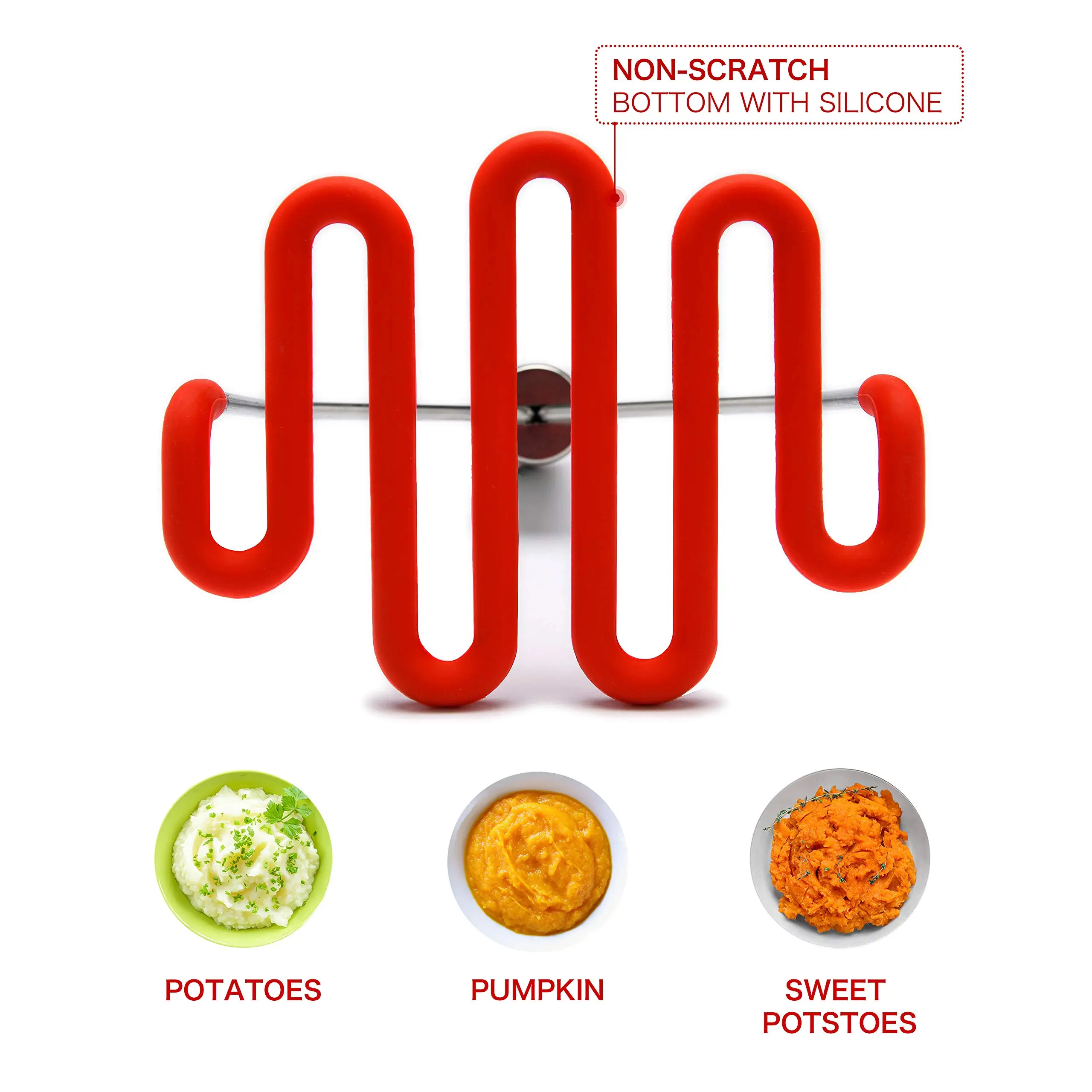 Большая мини-черная красная нейлоновая проволочная силиконовая ручка из нержавеющей стали ручная пластиковая нержавеющая сталь пресс для картофеля и Ricer
