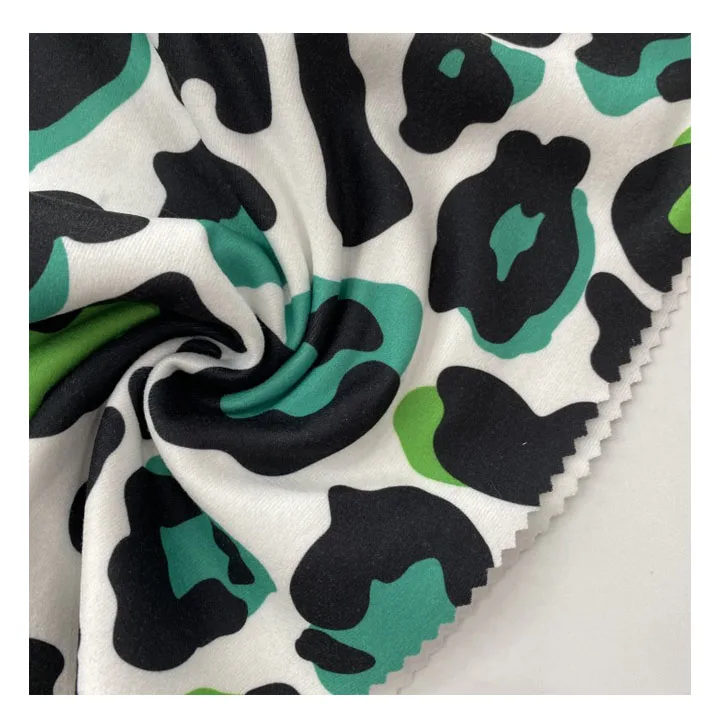 2022 New Arrival Hot Sale Wholesale Green Cow Digital Printing Polyester Fabric for Clothes