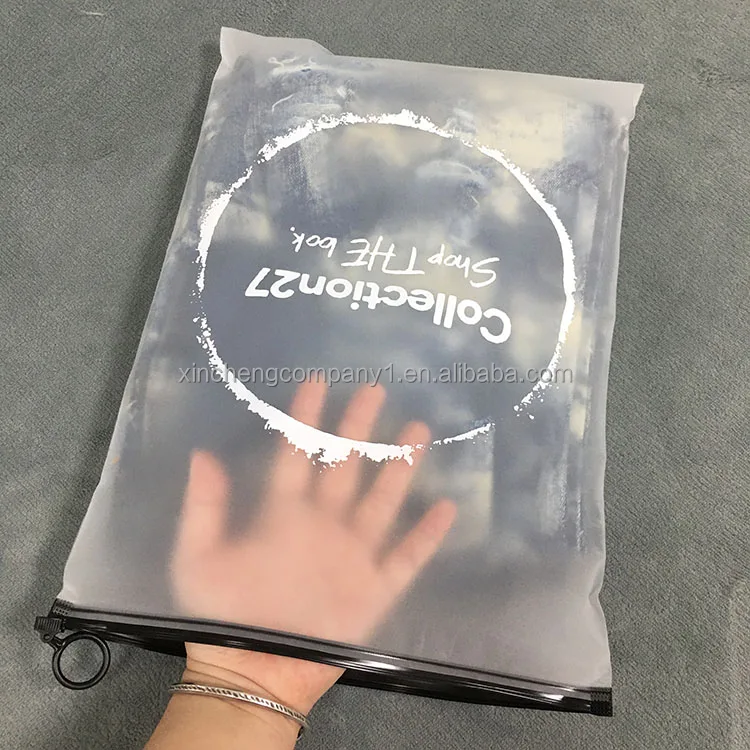 Custom Printing Logo Plastic Bag Bikini Packaging Frosted Matte Zipper Bag Reusable Ziplock Poly Pouch Underwear