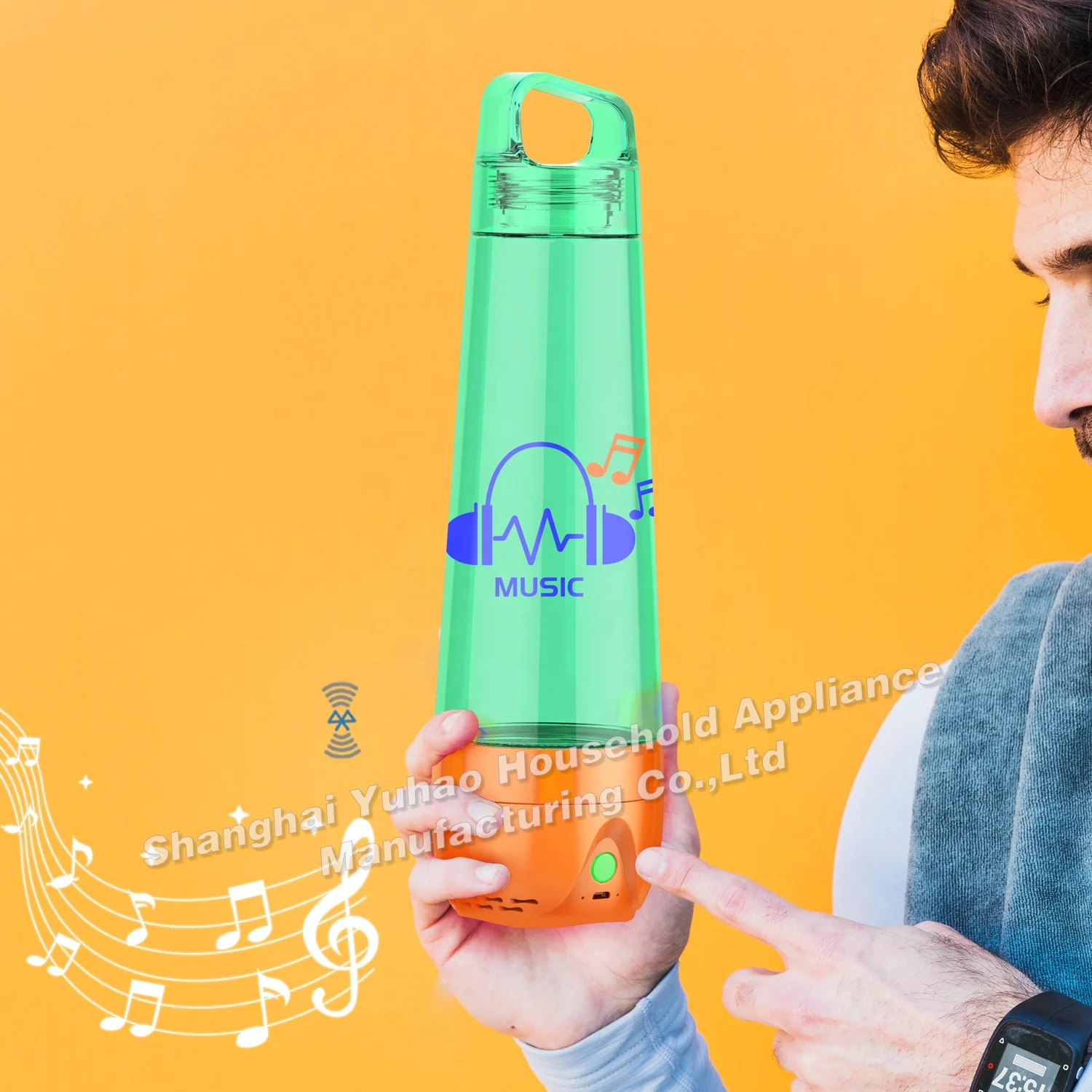 Открытый Bluetooth-динамик бутылка для воды 25 унций Tritan умная портативная походная чашка с воспроизведением музыки