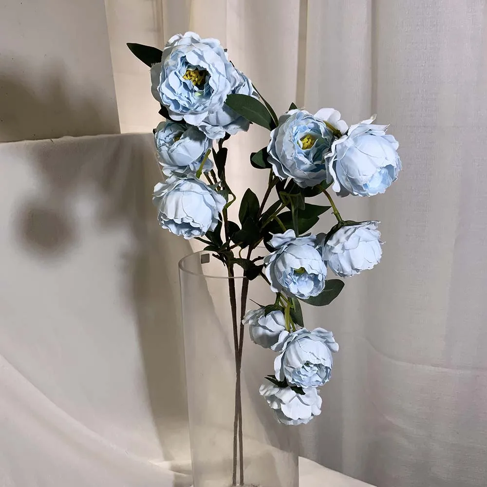 High Long single 7-head peony wholesale artificial wedding decoration rose hotel living room decoration floor flower