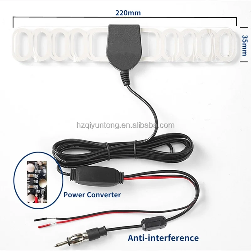 Car Digital TV Antenna with Signal Receiver Amplifier 3M Patch Automobile Television Antenna with Booster SMA Connector