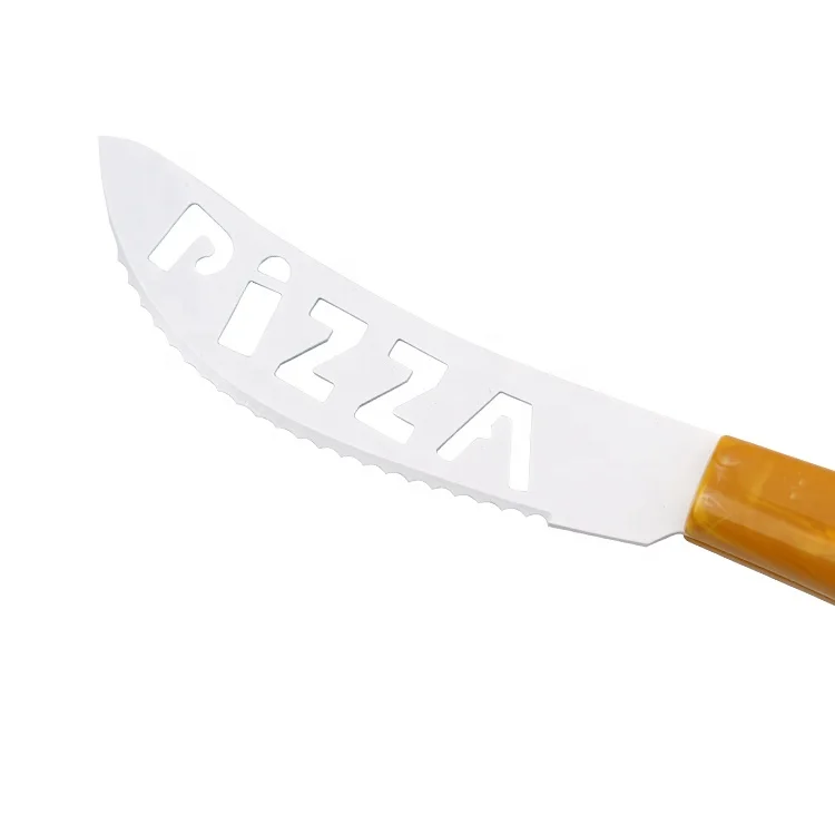 
Plastic Handle Pizza Cheese Knife with PIZZA word on the blade 