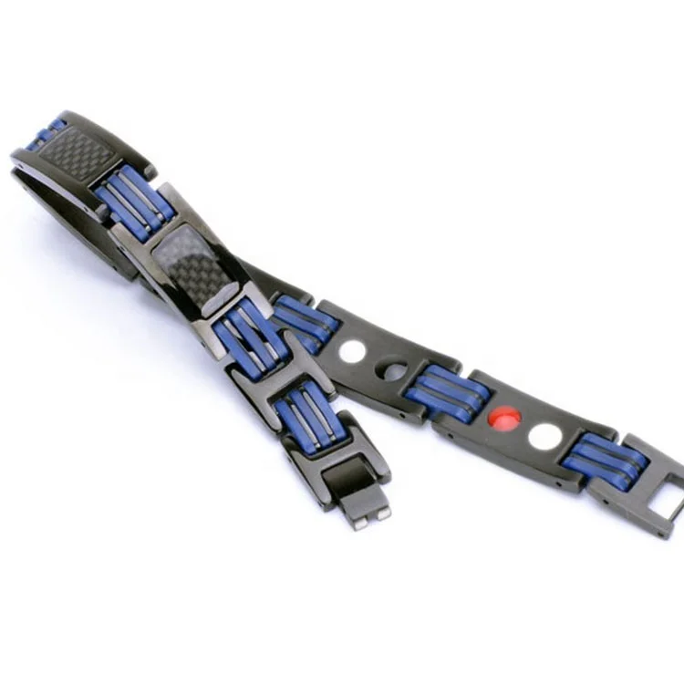 New Design Germanic Ion Magnetic Wristband Bracelet Stainless Steel Energy Therapy Elastic Chain Bracelet
