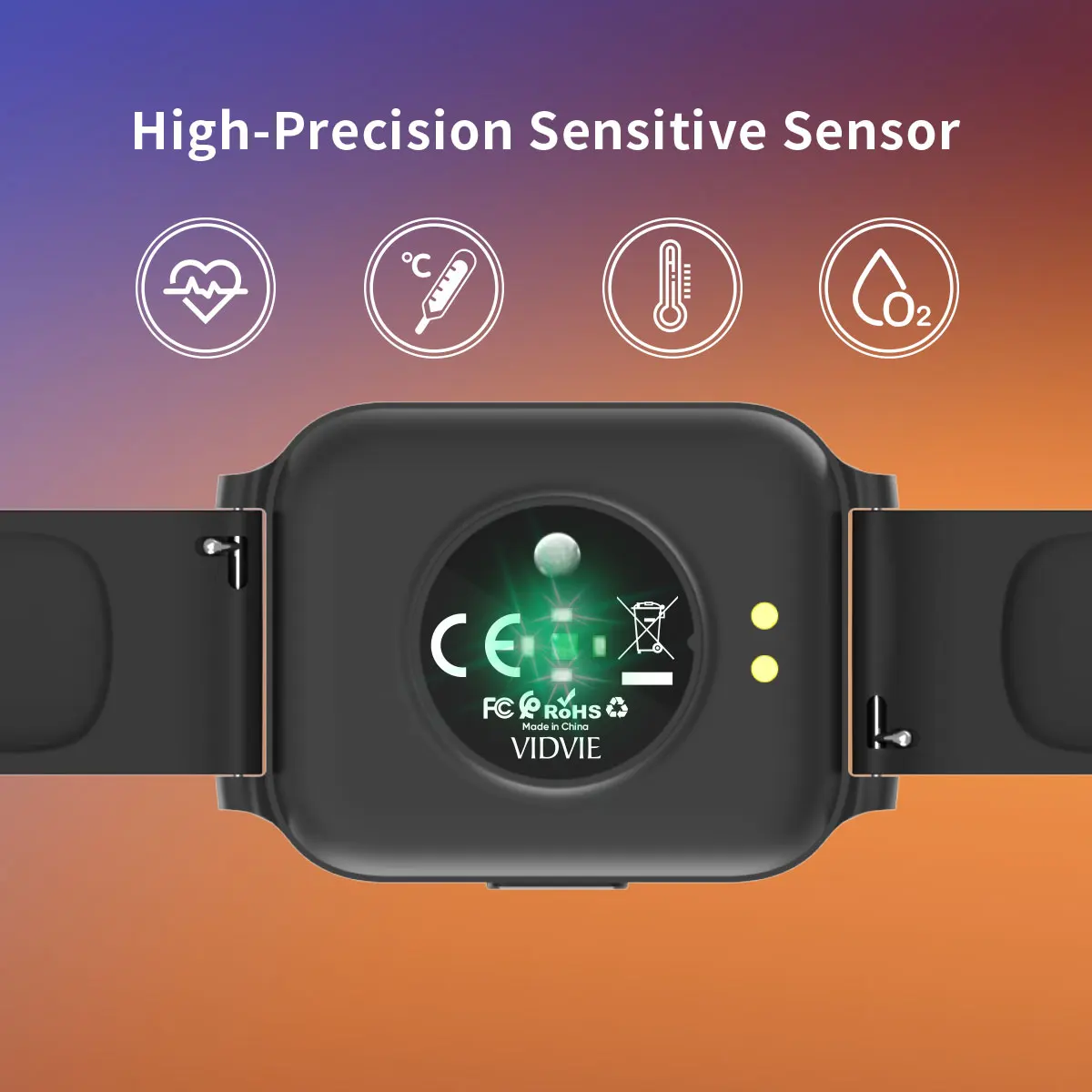VIDVIE Stylish Multi Functional Waterproof HD Square Smart Watch With Blood Pressure Test