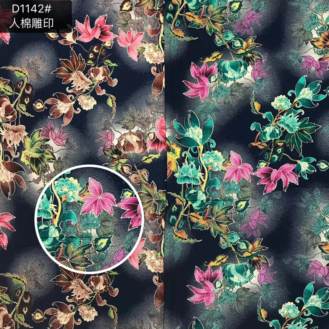 High-end rayon woven printing fabric rayon printed fabric wholesale
