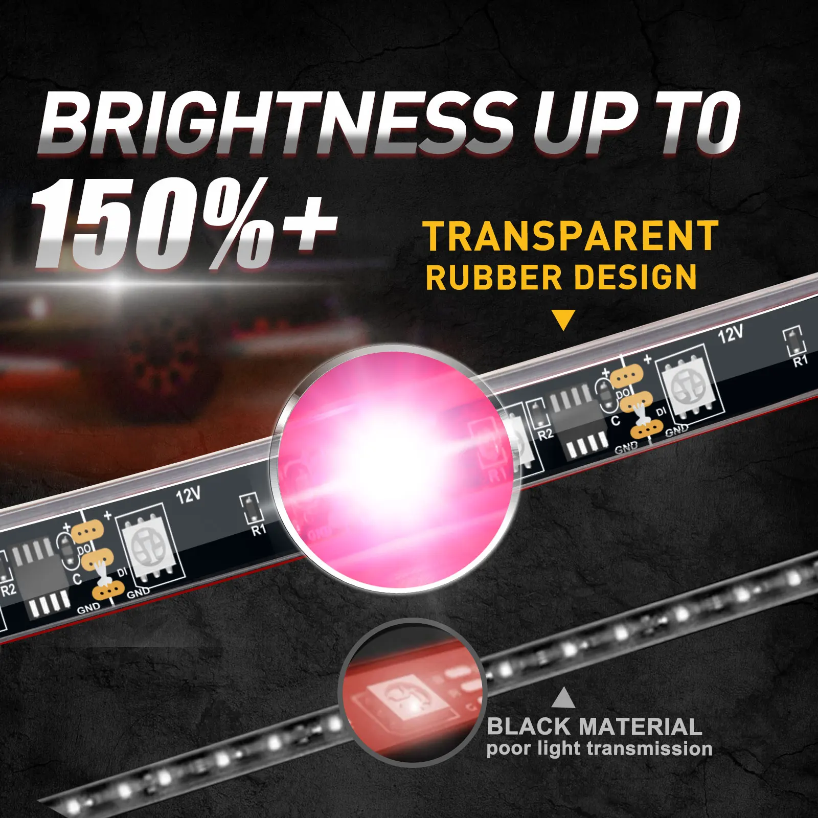 Управление через приложение бесперебойный цвет RGB автомобильный светильник комплект неоновый для нижнего корпуса автомобильная светодиодная лента