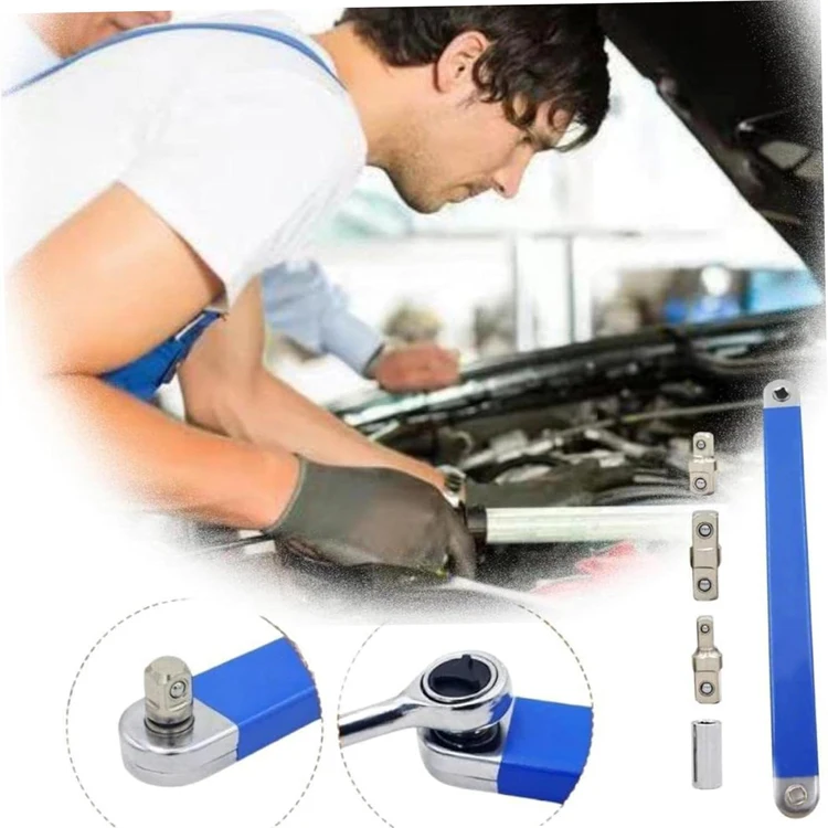 3 Different Drive Adapters Wrench Dual Functional  Tooth Ratchet Wrenches Offset Extension Wrench
