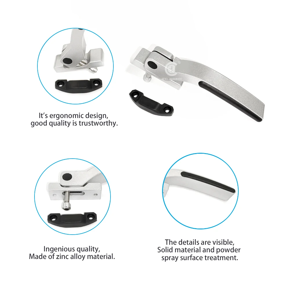 Zinc Alloy Manija de ventana Casement Single Point Aluminium Door Window Lock Handle for pvc Aluminum Widow