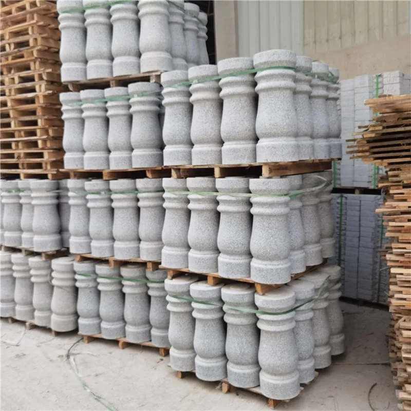 Exterior Grey Granite Villa Landscape Rail for Stair Case Balcony Baluster Polished Outdoor Balcony Railings Graphic Design