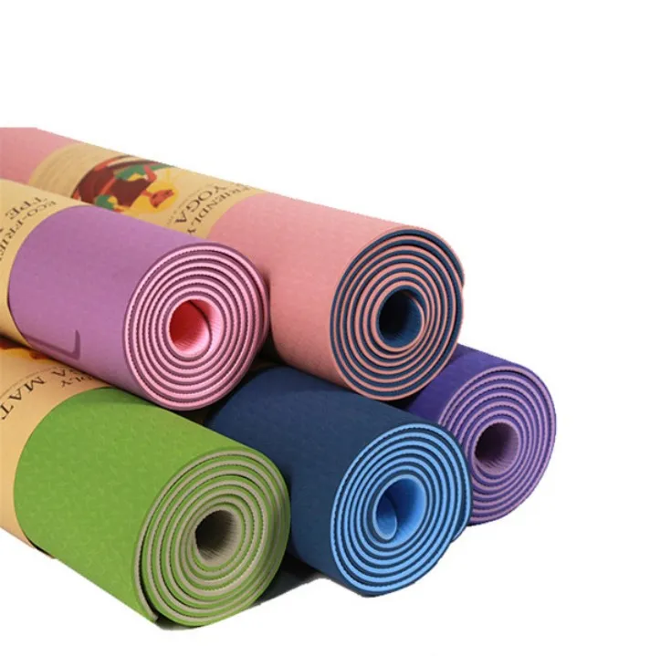 Low Price Yoga Mat and carrying case Gym Exercise Custom Logo tpe yoga mat with position line