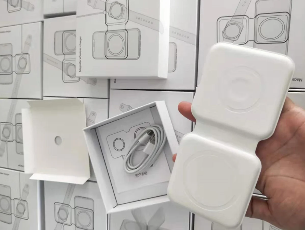 Универсальное магнитное Беспроводное зарядное устройство 2 в 1 для iwatch iphone 15 Вт быстрое беспроводное портативное