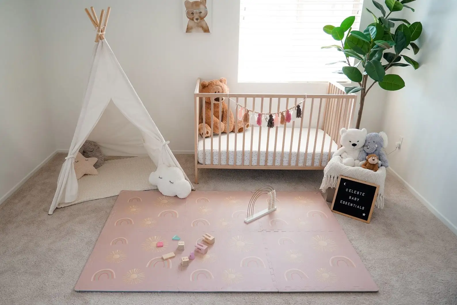 2024 Rainbow New Design Extra Large Plastic Non-Toxic Interlocking Foam Play Puzzle Mat Soft Baby Floor Mat for Infant