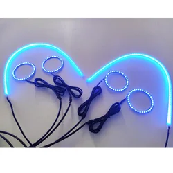 Misun new design headlight angel eye RGBW chasing flow led flexible white drl amber turn light switchback strip