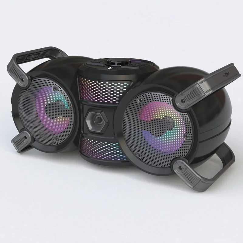 Outdoor HIFI wireless speaker subwoofer TWS bluetoos speaker 20W/2*4 inch with Karaoke  LED display