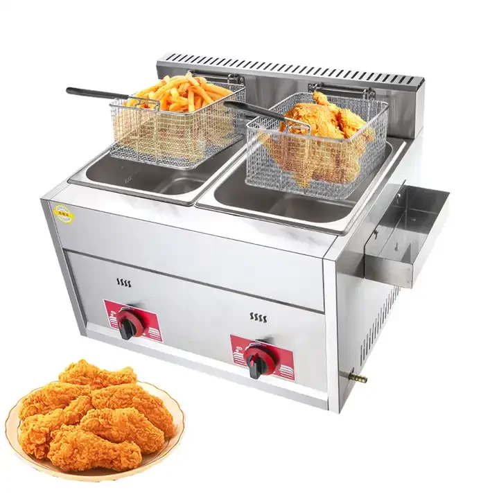 10L + 10L double-cylinder gas Fryer commercial fried chicken pot house hold party Fryer