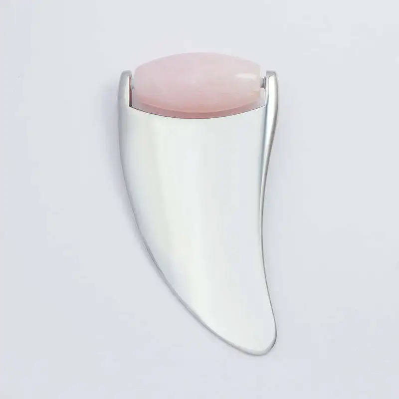 LUMA Wholesale Pink Crystal Metal Jade  Rolling Facial Body Massage Facial Skin Roller