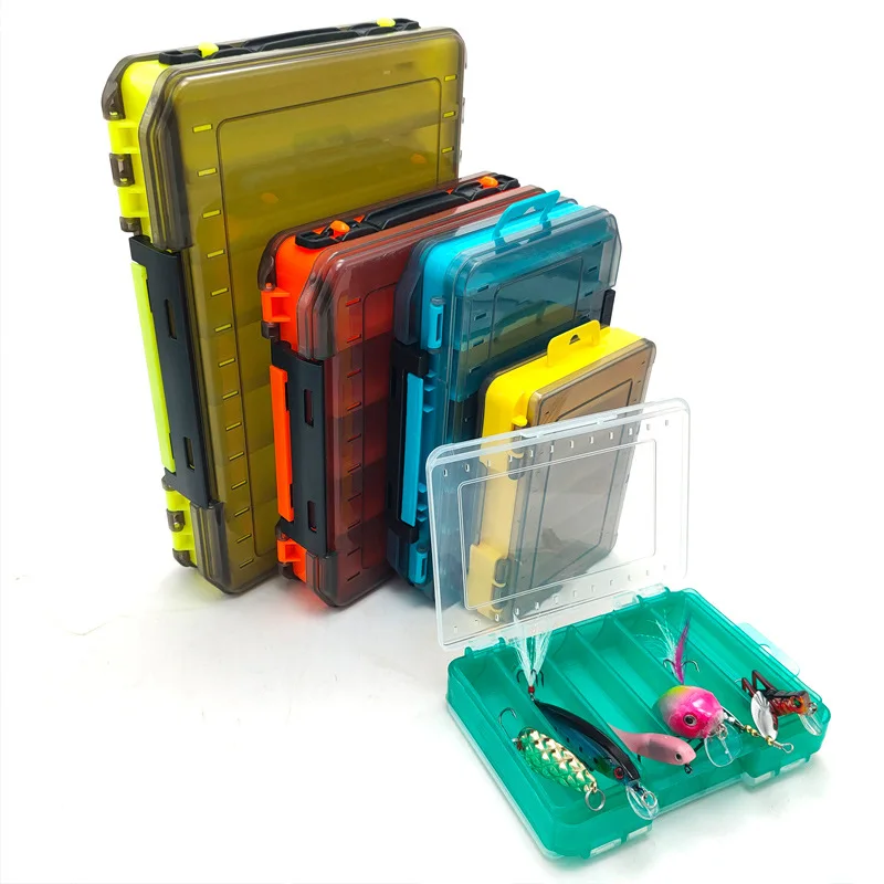 Fishing Tackle box 14 Compartments Fishing Accessories Lure Hook Storage Case Double Sided Fishing Tool organizer boxes