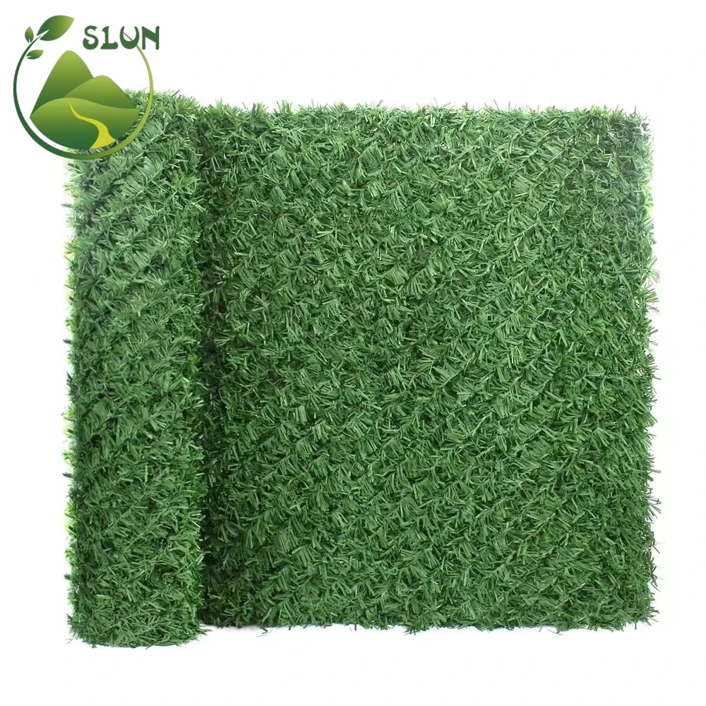 Artificial Wire Mesh Roll Fence Artificial Faux Green Pine Needle Fence Wall Grass Fence Courtyard Decoration