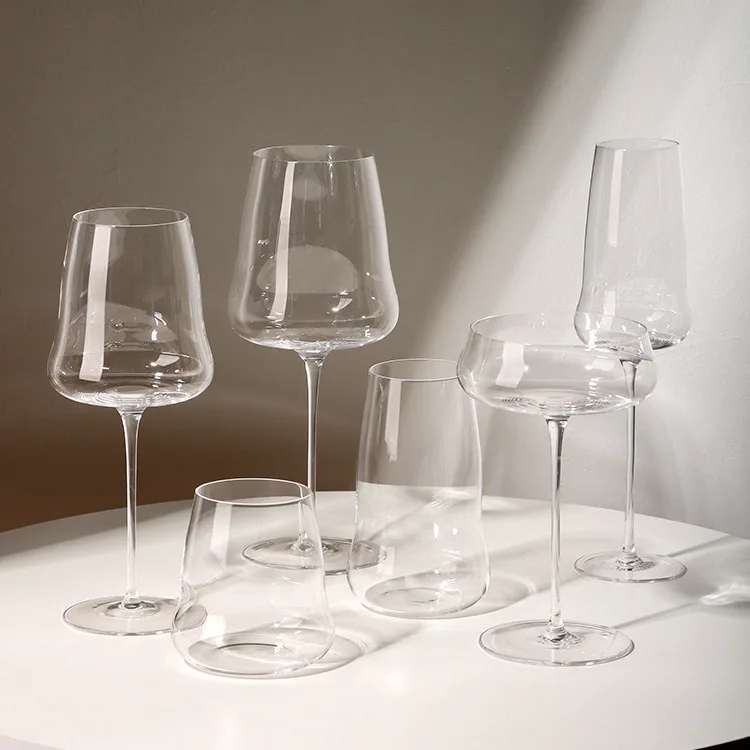 Transparent Flutes Goblet Wine Glasses Red White Decoration Luxury Modern Unique Party Drinking Red Wine Glass