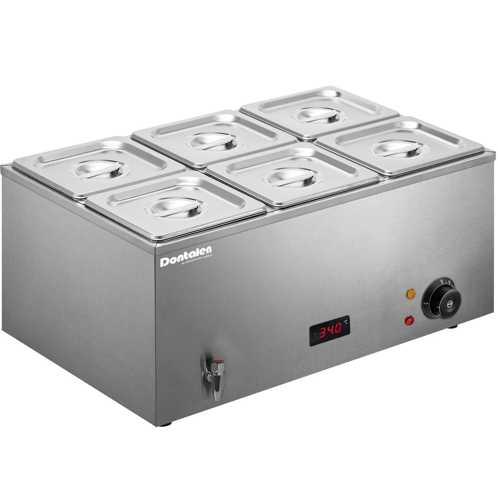 Новый стиль 4 кастрюли в стиле смеситель Электрический подогреватель еды bain marie для шведского стола с температурным дисплеем