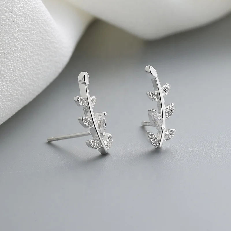 925 Sterling Silver Cubic Zirconia Ear Cuff Climbers Cover Ear Earrings 925 Sterling Silver Earrings