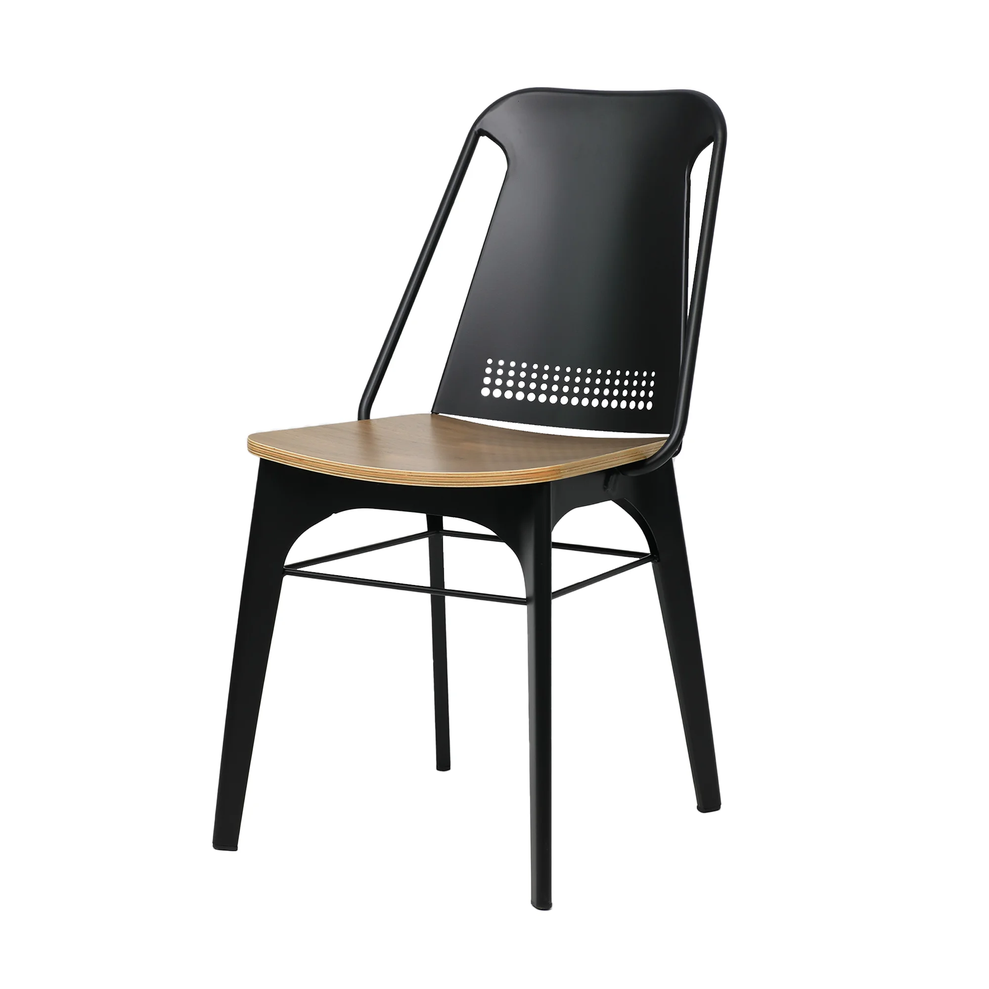 Retro French Bistro Restaurant Iron Frame Chaise Sillas Metal Vintage Industrial Metal Dining Chair For Restaurant