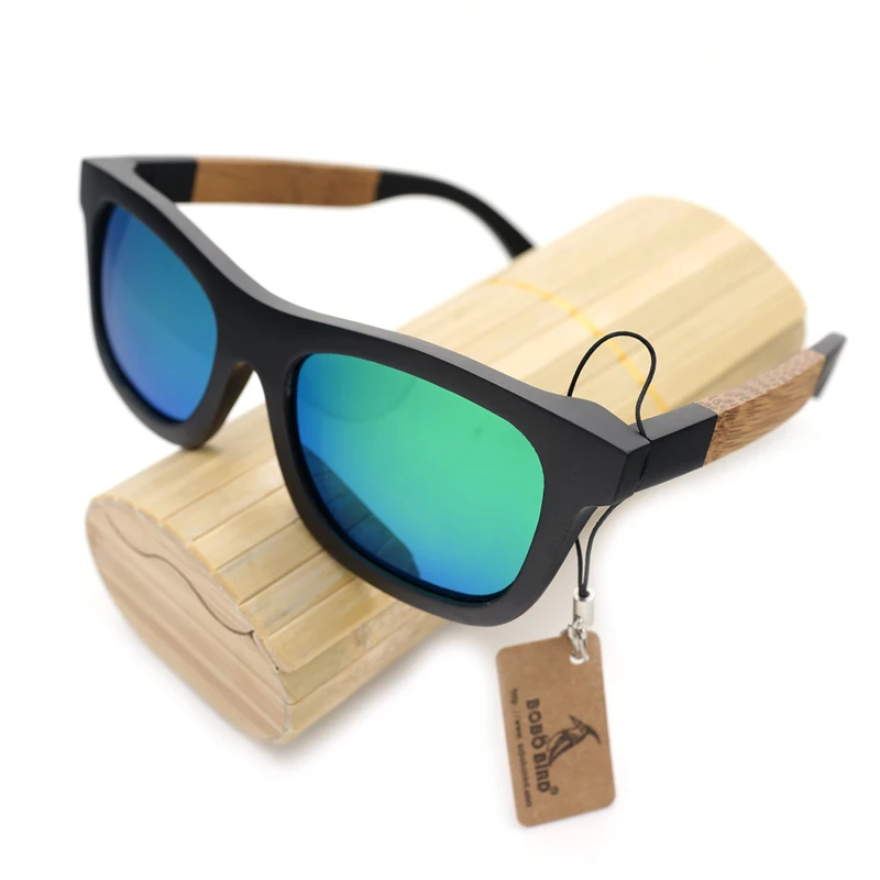 BOBO BIRD Handmade Mixed Wood Sunglasses Men Polarized Custom Logo
