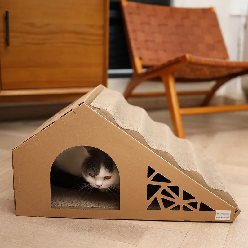 Creative Cat Scratch Board Scratching Board Corrugated Paper Cardboard Cat Box House