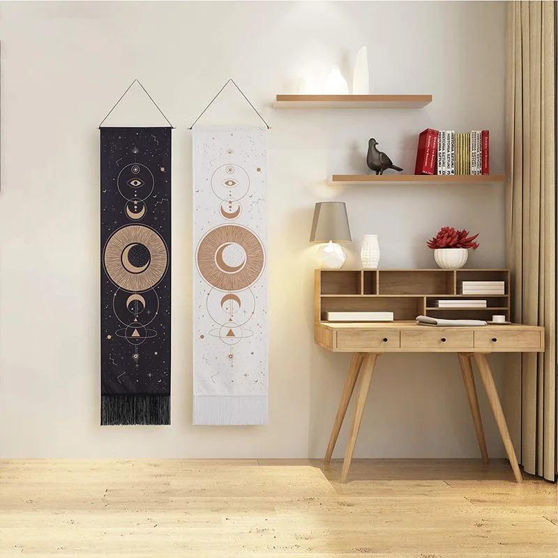 Bohemian Tapestry Nordic Lunar Eclipse Flower Mandala Butterfly Decoration Tapestry Hanging Painting Custom