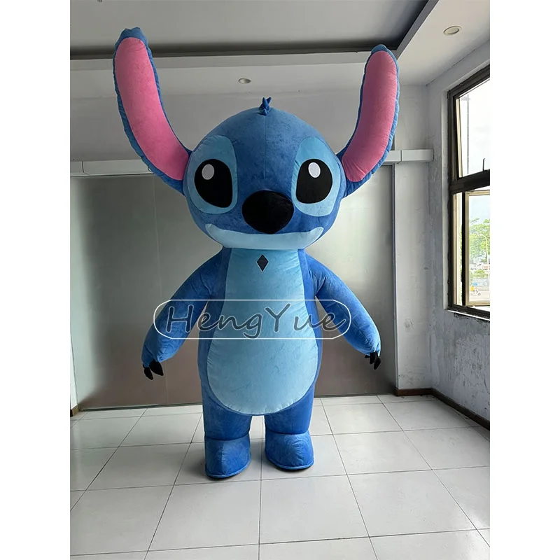 Hengyue Cartoon Character Inflatable Stitch Mascot Costumes for Adults Shopping Mall Party Decor Giant Walking Animal Costumes