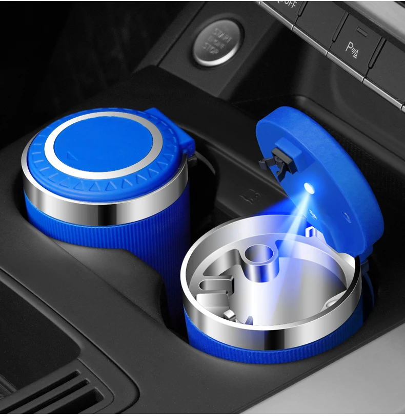 Автомобильные аксессуары для интерьера, индивидуальная Роскошная Автоматическая пепельница с синим светом и зажигалкой для AUDI